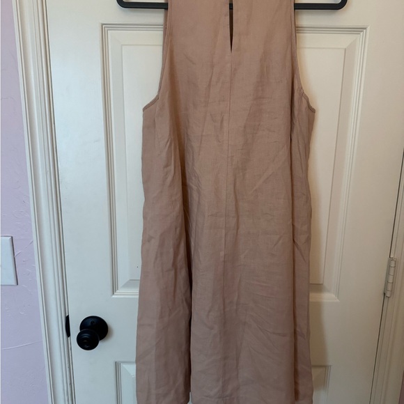 100% Linen United Colors Of Benetton Beige Sleeveless Dress - Picture 5 of 5